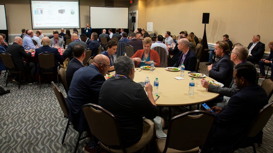 Delegates enjoying a Welcome Lunch Briefing focused on sustainable cooling design and ways to decrease carbon footprints