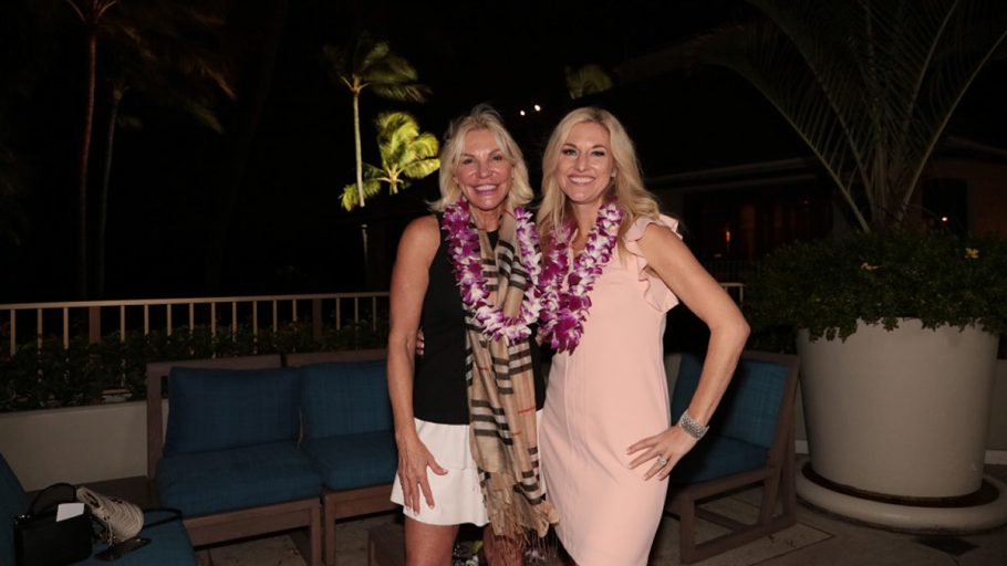 Kim Widham and Amber Caramella on the Halekulani deck