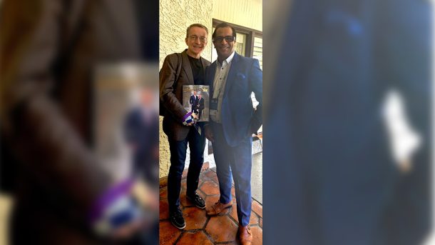 Pat Gelsinger, CEO, Intel with Vinay Nagpal and Issue 14 of InterGlobix Magazine