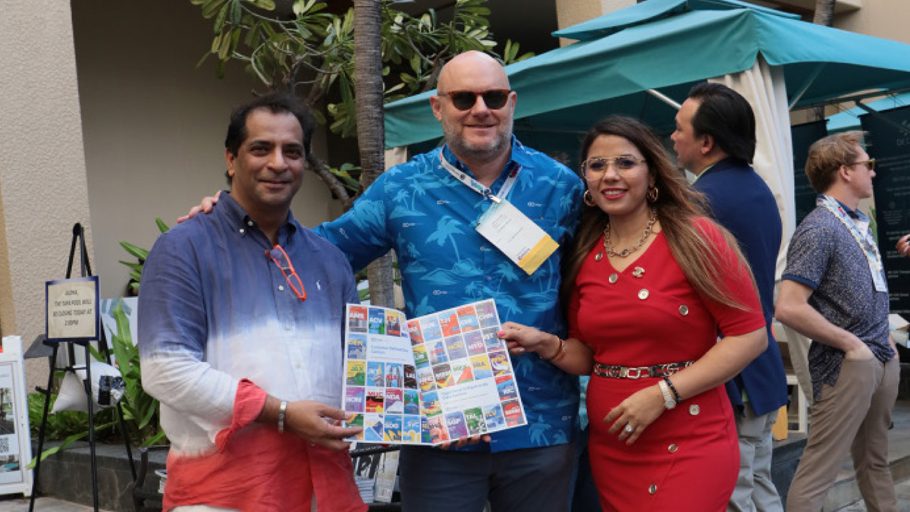 Vinay Nagpal and Jasmine Bedi with Philip Marngaella at the Issue 14 unveiling